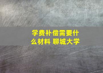 学费补偿需要什么材料 聊城大学